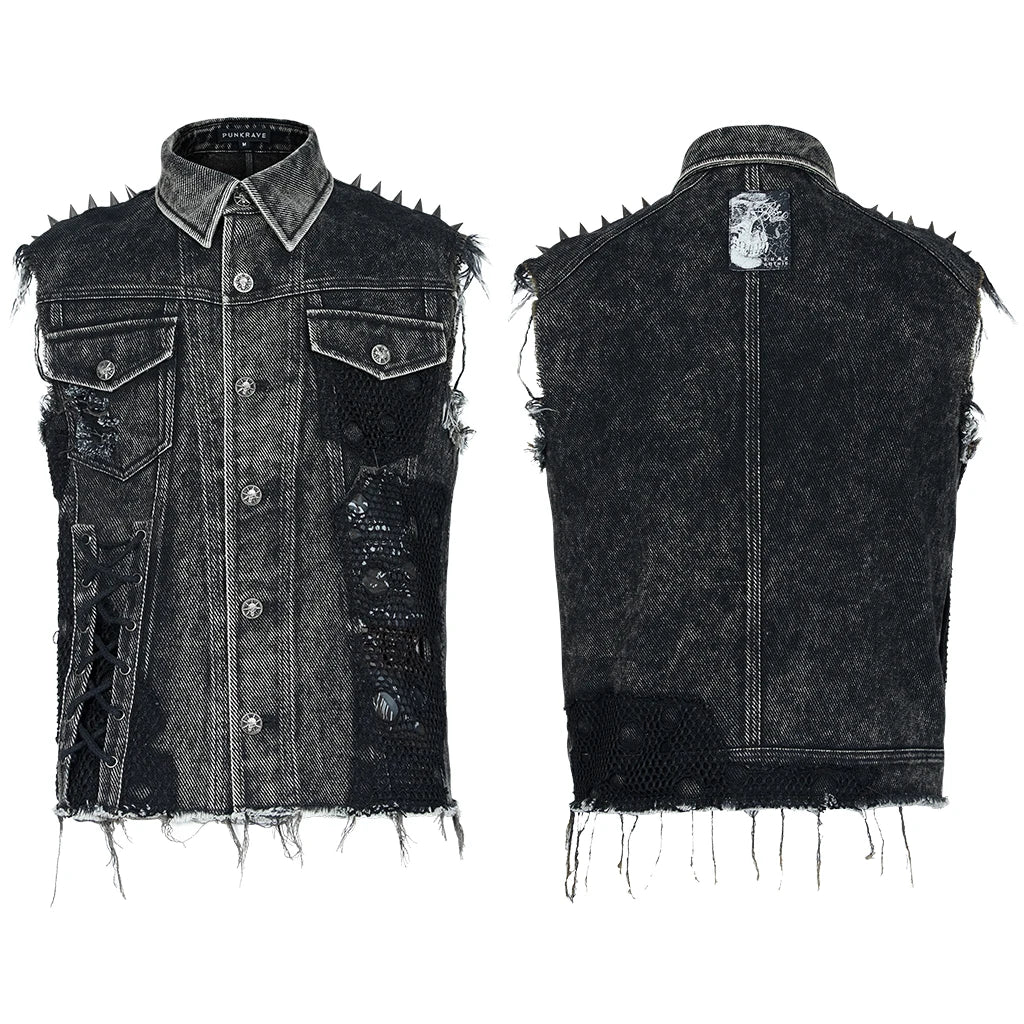 Decayed Streetwear Denim Vest for Aficionados