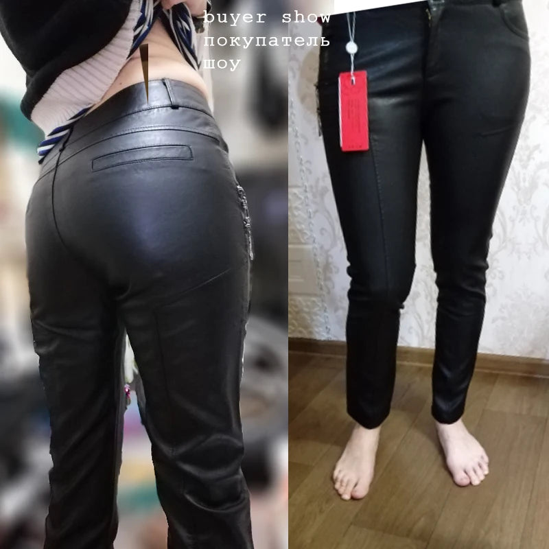 Autumn Casual Leather Pants women