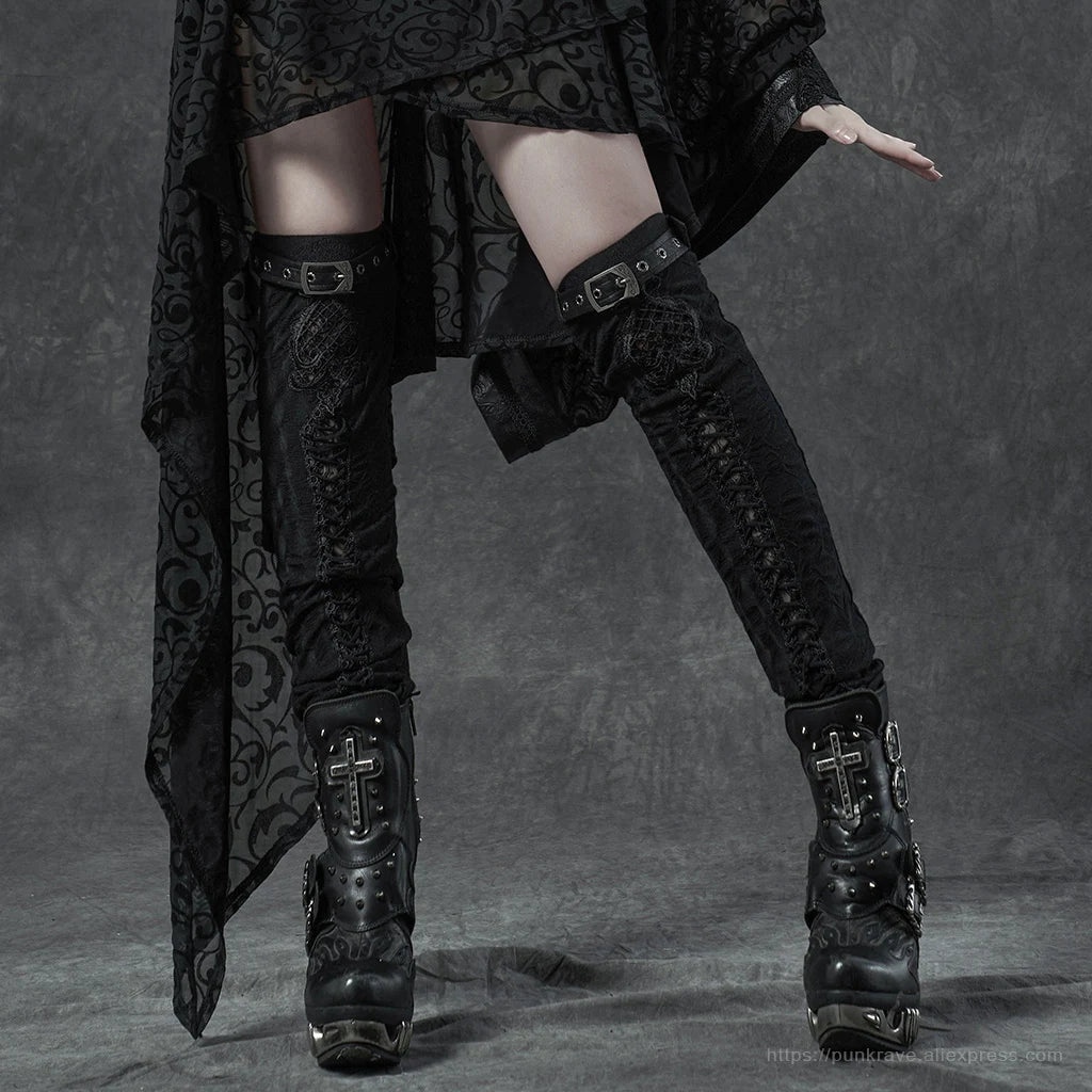 PUNK RAVE Embroidered Leg Warmers
