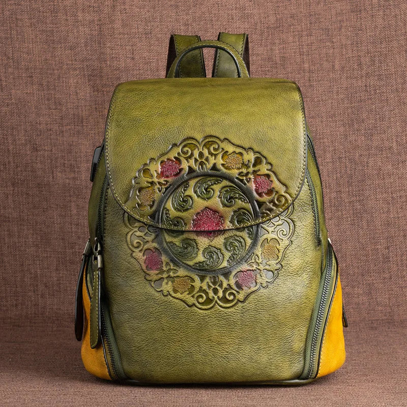 Backpack Retro Genuine Leather For Ladies