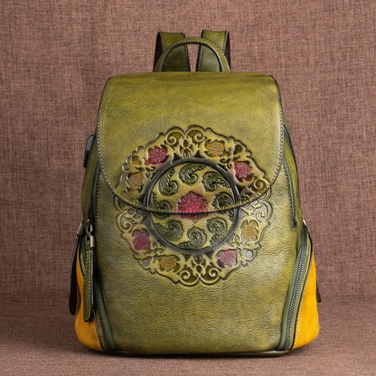 Backpack Retro Genuine Leather For Ladies