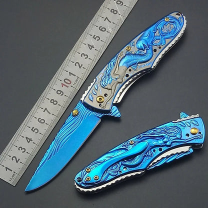 Mermaid Tactical EDC: Engraved Folding Utility Knife