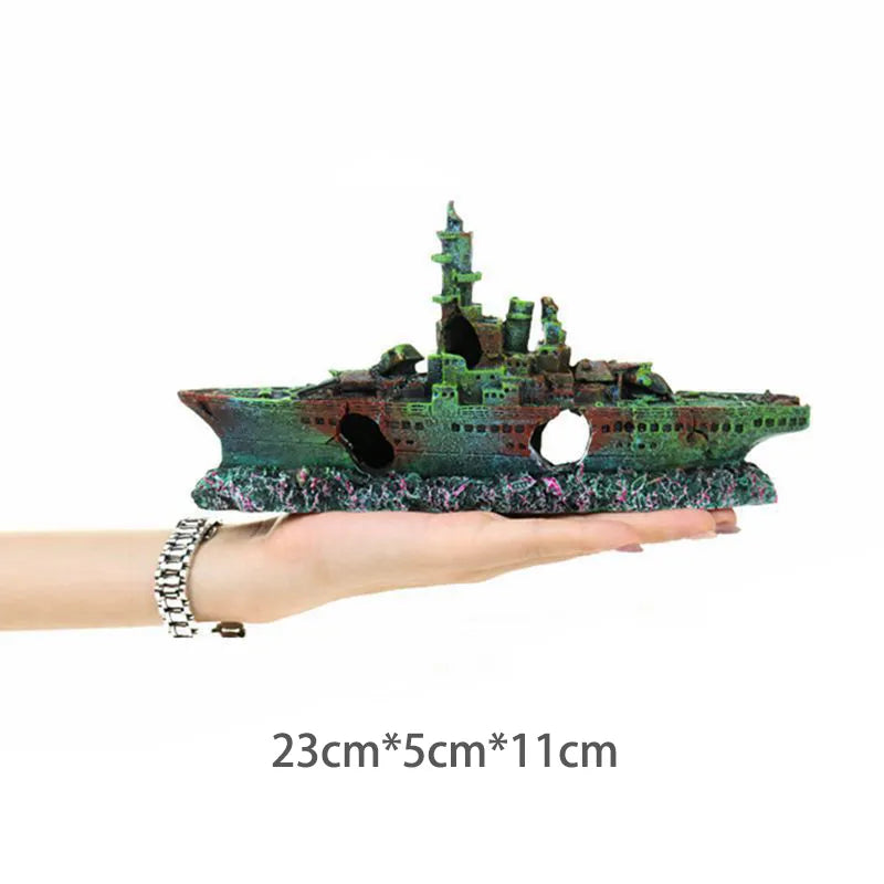 Battleship Fish Tank Aquarium Ornament