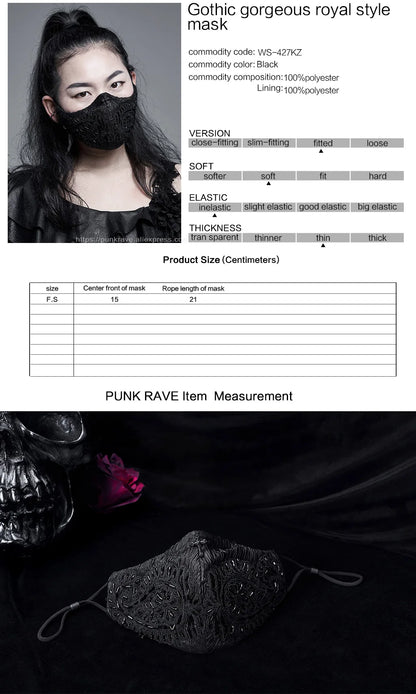 Gothic Royal Embellished Mesh Mask