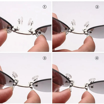 Round Clip-Nose Sunglasses Rimless Punk