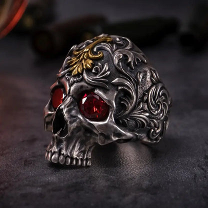Fashion Trend Bicycle Skull Face Zircon