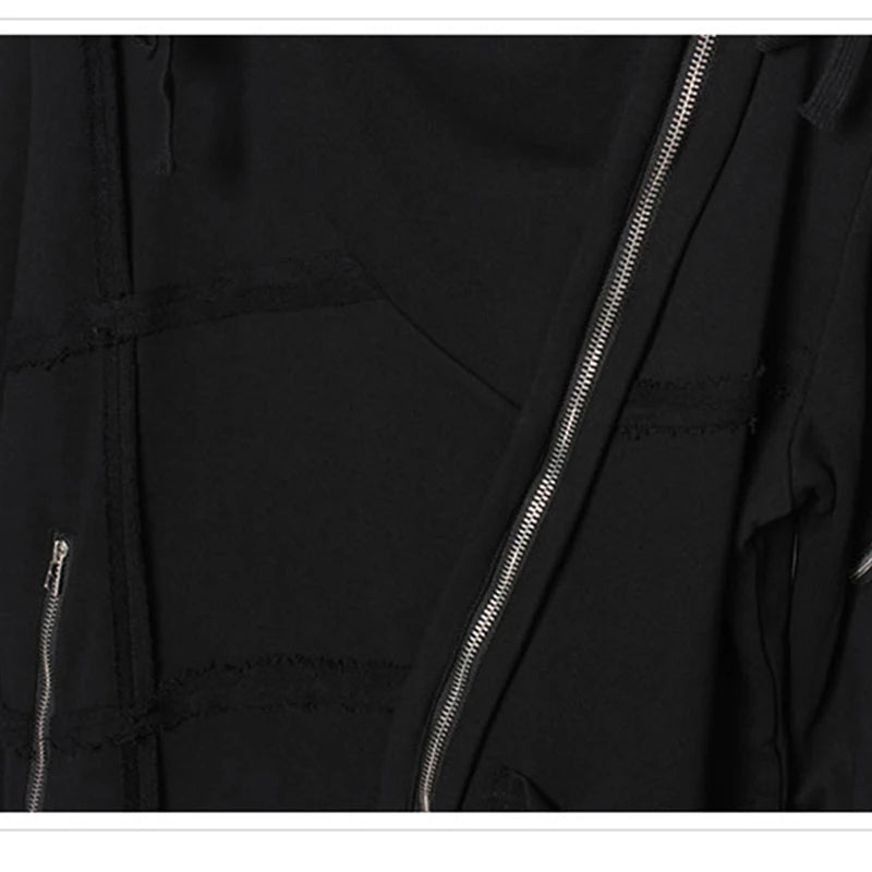 Irregular Asymmetric Cut Design Hoodie Sweatshirt