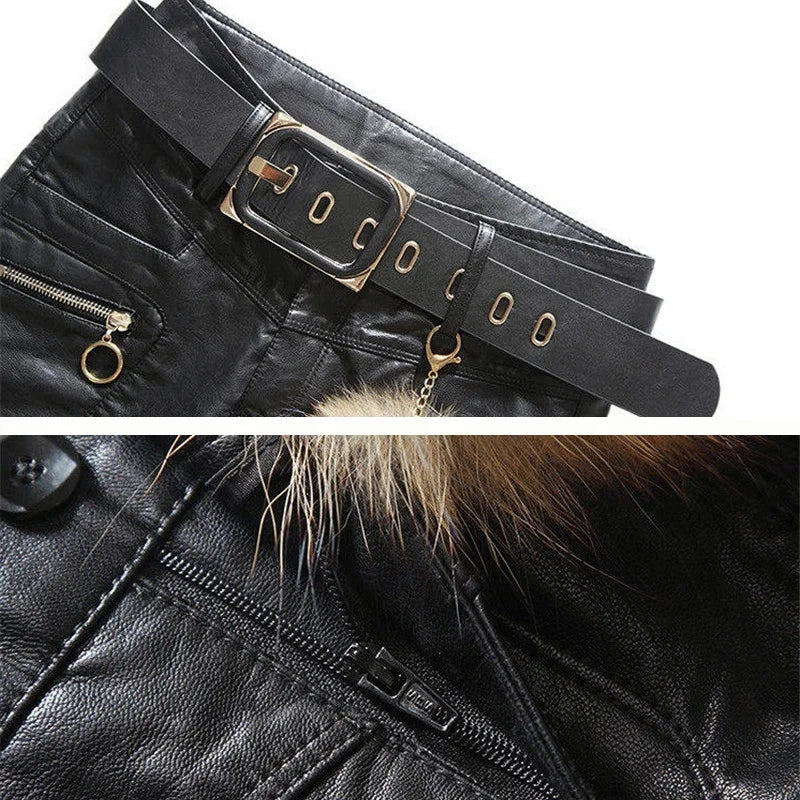 ChicHigh PU Leather Skinny Pants for Women