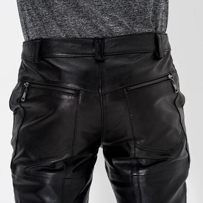 Genuine Leather Moto Pants for Men