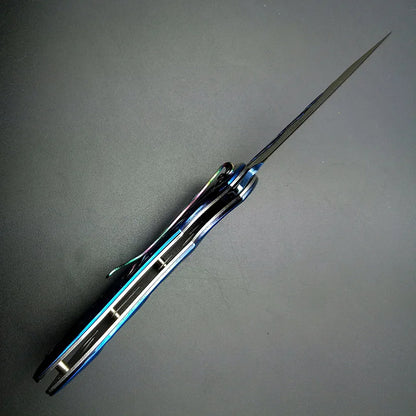 Titanium Blue Blaze Folding Knife