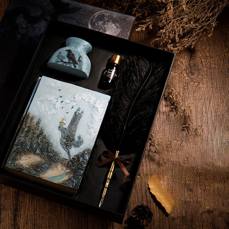 Whimsical A5 Feather Inkless Diary & Ledger Set