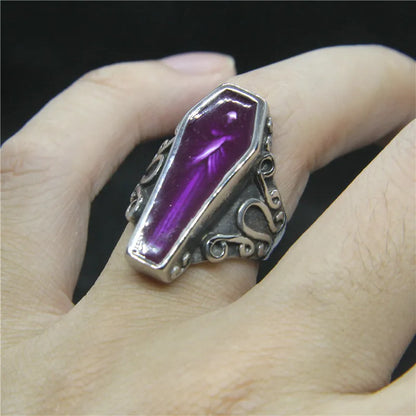 Punk Mummy Spellbound Ring in Purple Steel