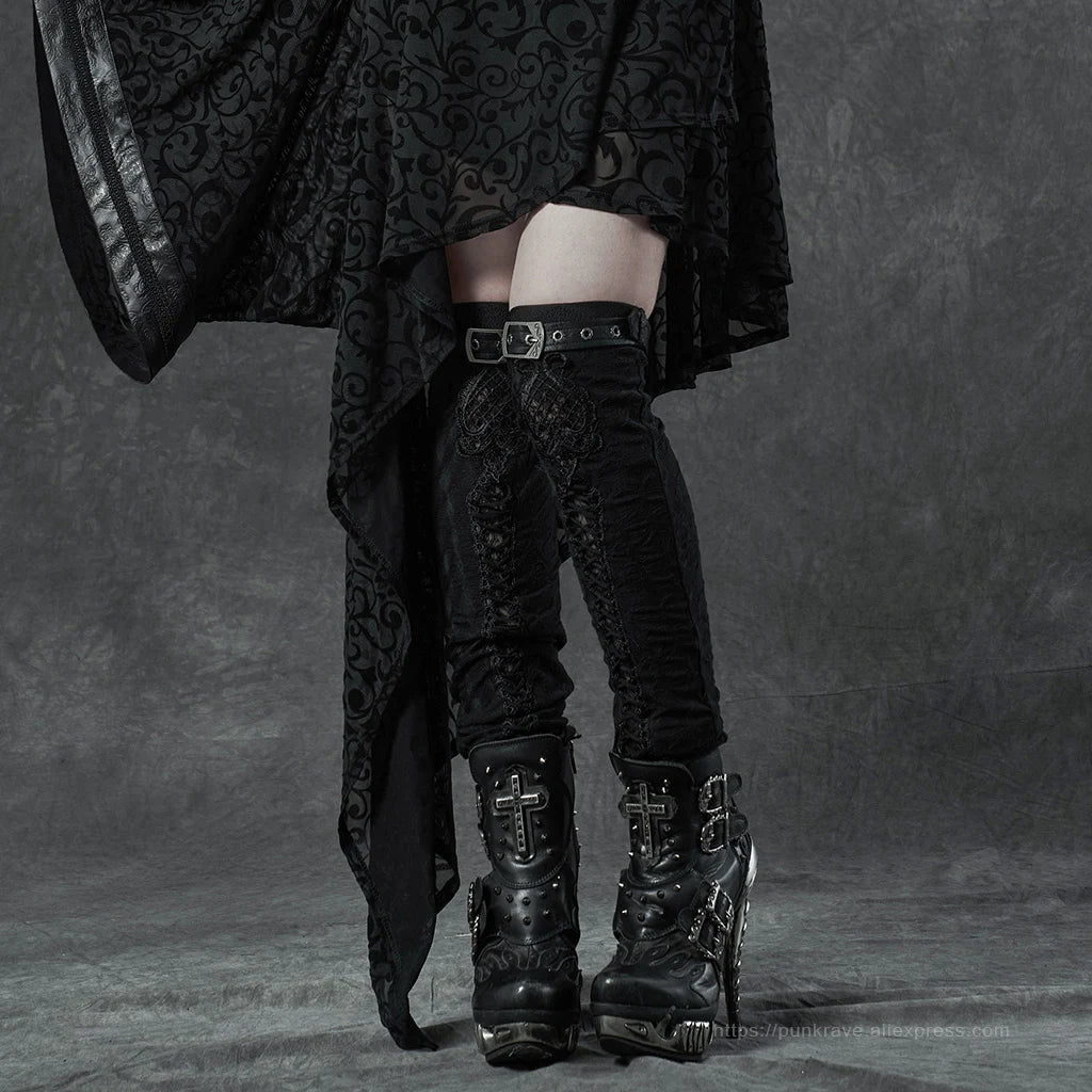 PUNK RAVE Embroidered Leg Warmers