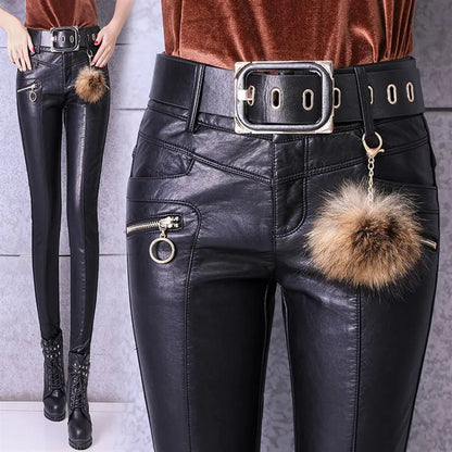 ChicHigh PU Leather Skinny Pants for Women