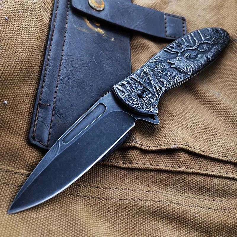 Polar Bear Stonewash Tactical Folding Knife