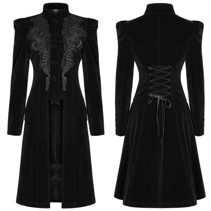 Gothic Mid Length Coat Gorgeous Retro