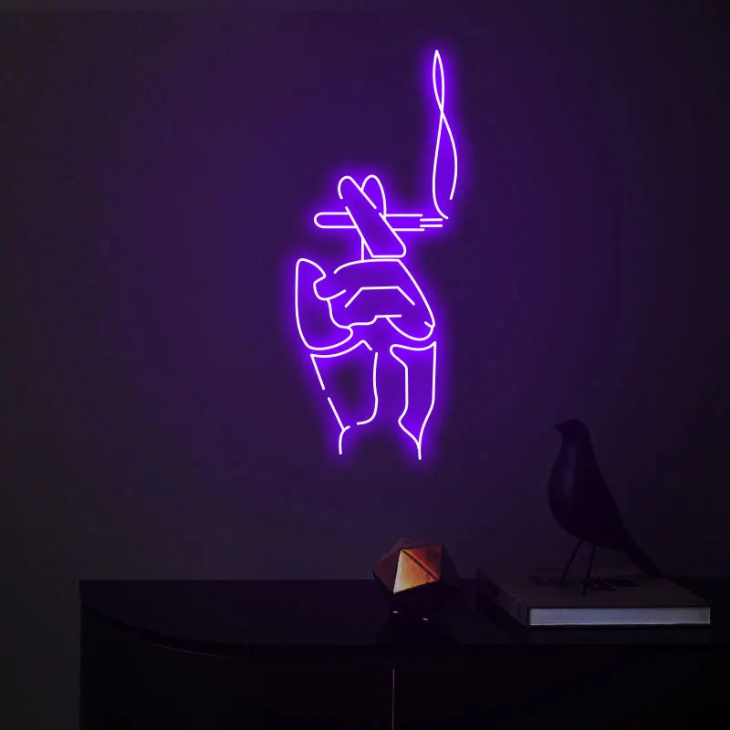 Smokin' Vibes Neon Sign - Pink LED Wall Art