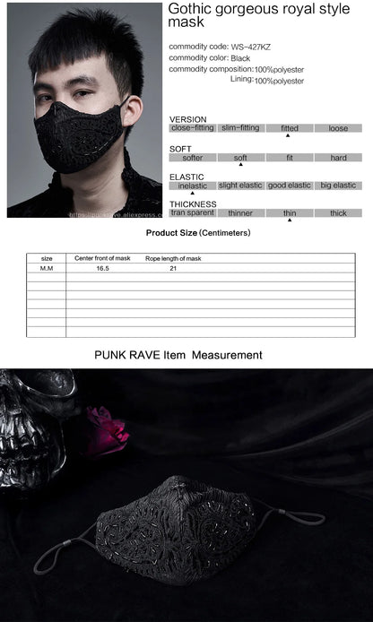 Gothic Royal Embellished Mesh Mask
