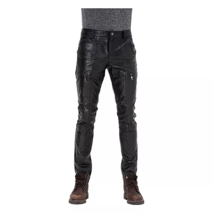 Genuine Leather Moto Pants for Men