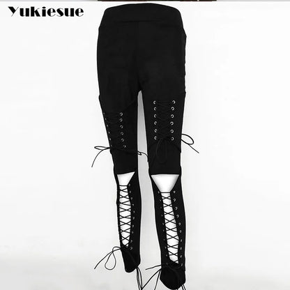 High-Waist Suede Leggings for Women - Autumn Chic