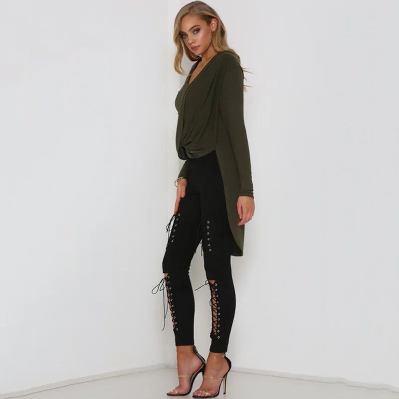 High-Waist Suede Leggings for Women - Autumn Chic