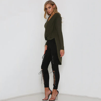 High-Waist Suede Leggings for Women - Autumn Chic