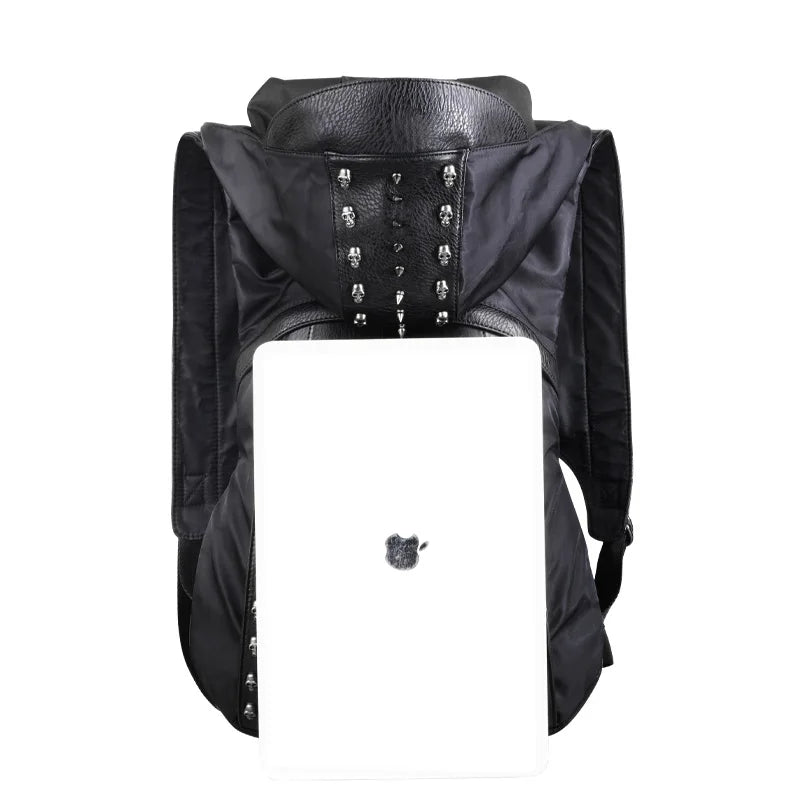 skull backpack with Hood cap apparel bag