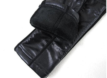 Girls Winter Warm Leggings Pu Thickened Leather Pants