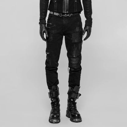 Punk Rave Men's Gothic Patchwork Trousers