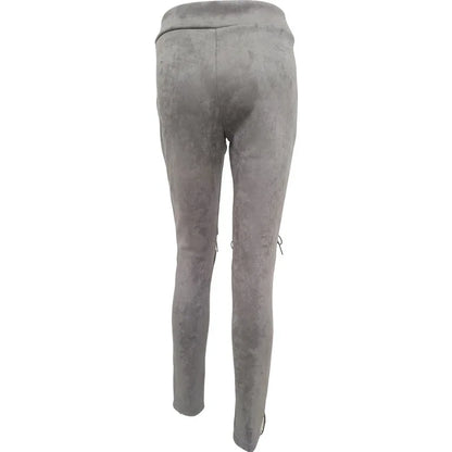 High-Waist Suede Leggings for Women - Autumn Chic