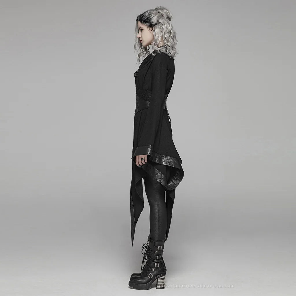Dark Asymmetrical Punk Kimono Dress