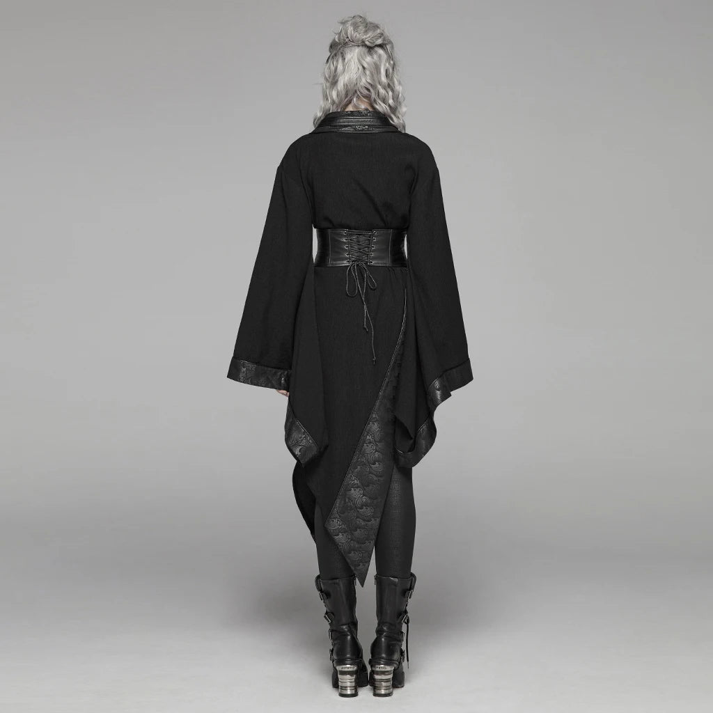 Dark Asymmetrical Punk Kimono Dress