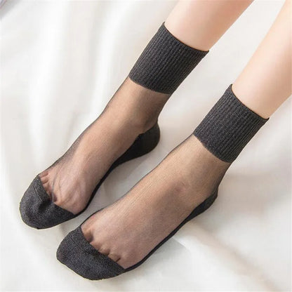 Glitter Crystal Glass Silk Socks