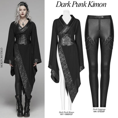 Dark Asymmetrical Punk Kimono Dress