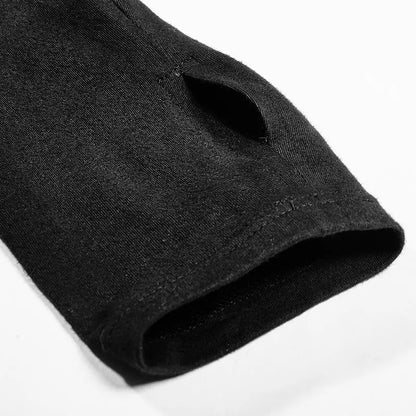 Punk Rave Gothic Men's Long Sleeve Tee - Black
