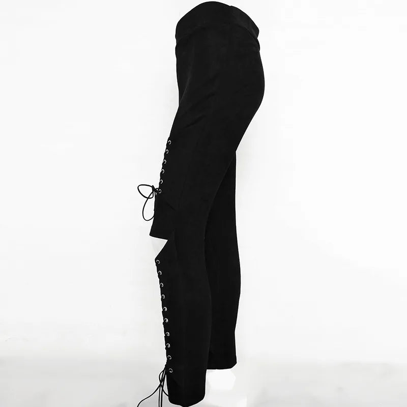 High-Waist Suede Leggings for Women - Autumn Chic