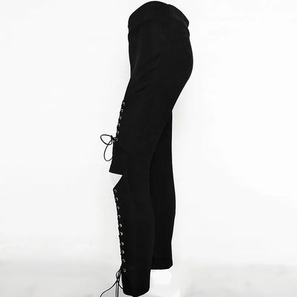High-Waist Suede Leggings for Women - Autumn Chic