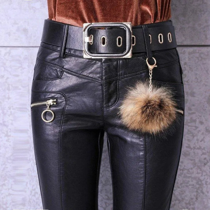 ChicHigh PU Leather Skinny Pants for Women