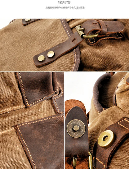 Cotton Oil Wax Canvas Backpack