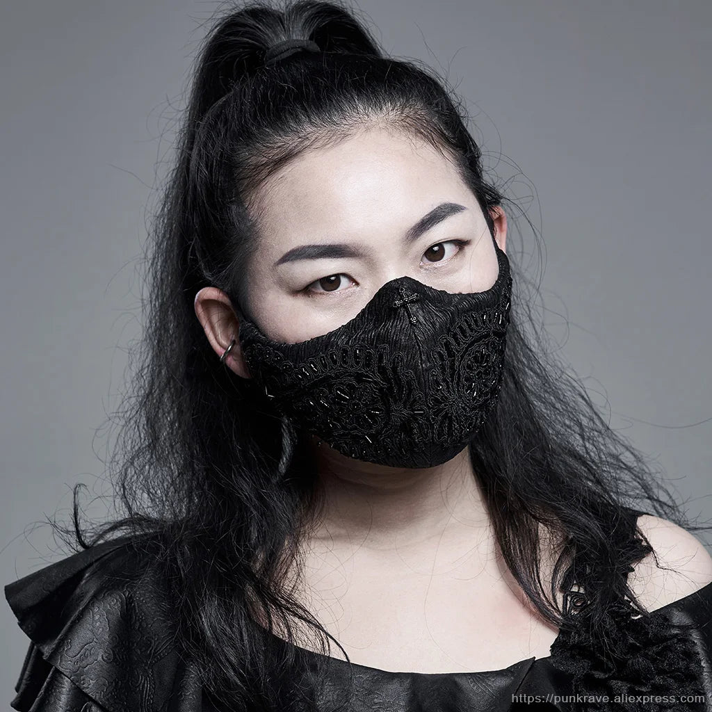 Gothic Royal Embellished Mesh Mask