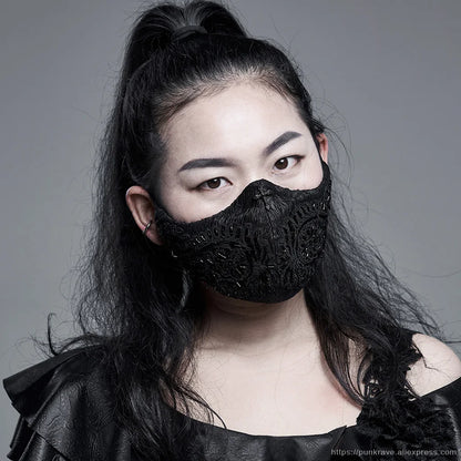 Gothic Royal Embellished Mesh Mask