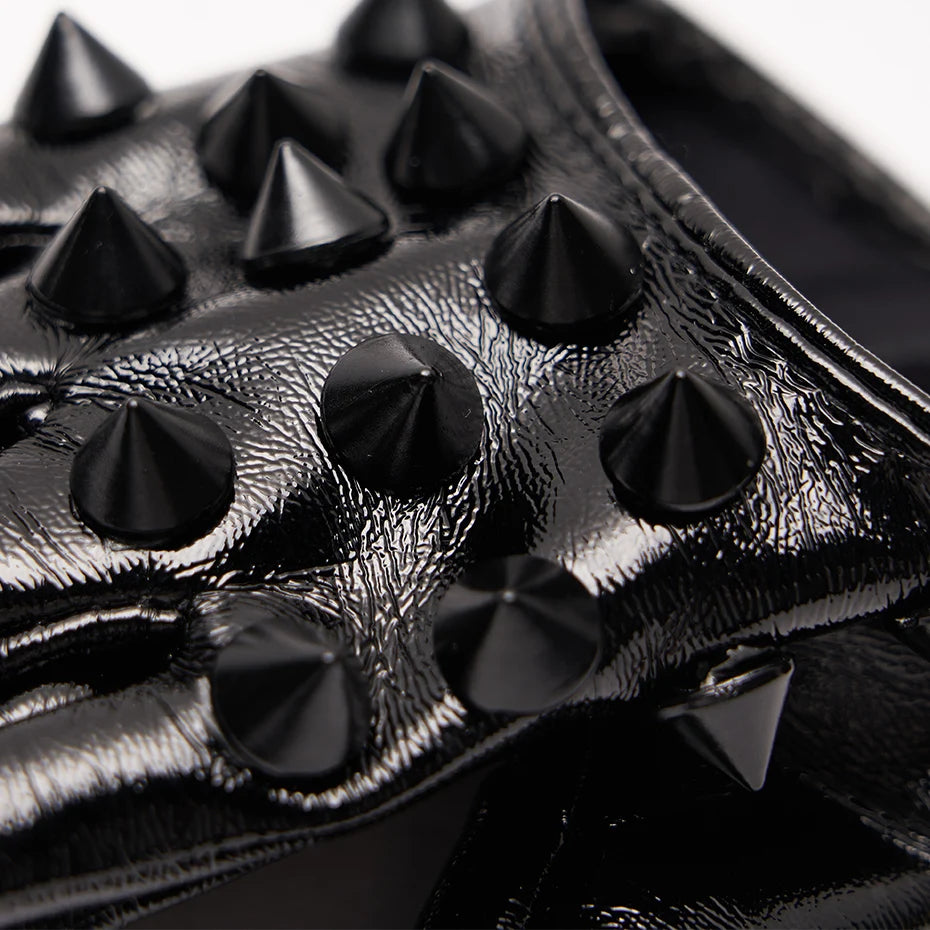 PUNK RAVE Rivet Half-Palm Leather Gloves for Women