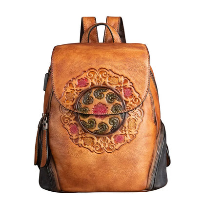 Backpack Retro Genuine Leather For Ladies