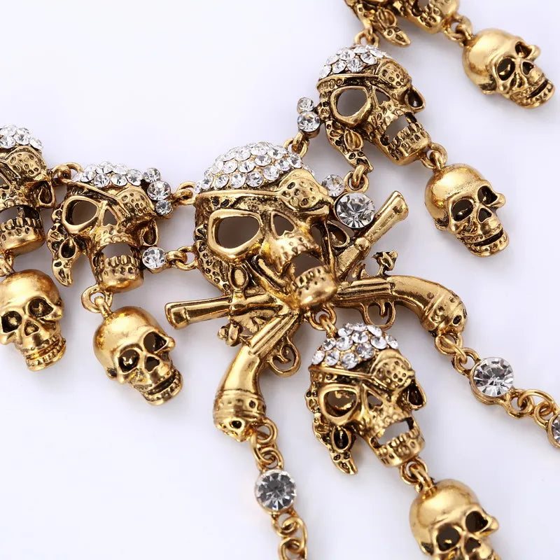 Retro Rhinestone Goth Punk Necklace