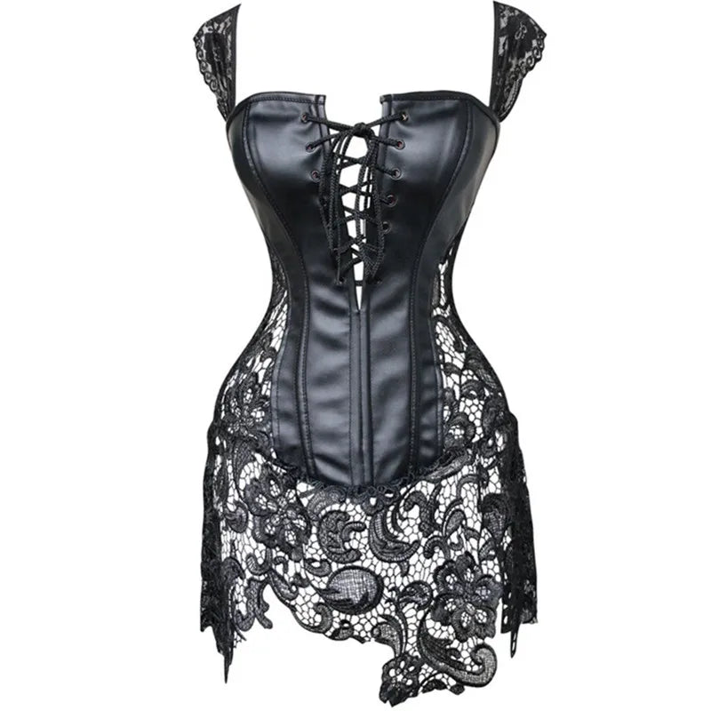 Gothic Lace Corset: Steampunk Plus Size Lingerie
