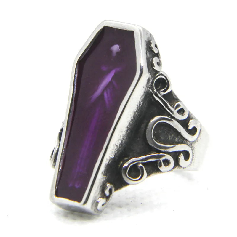 Punk Mummy Spellbound Ring in Purple Steel