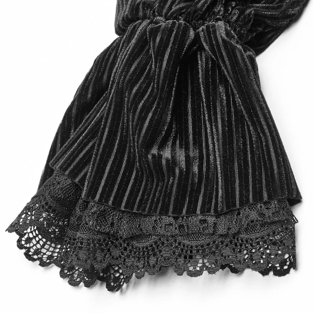 Velvet Noir Gothic Tuxedo Shirt for Women