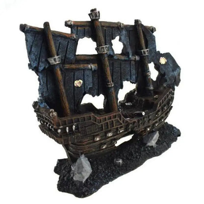 Artificial Aquarium Sunk Boat Decoration Fish Tank