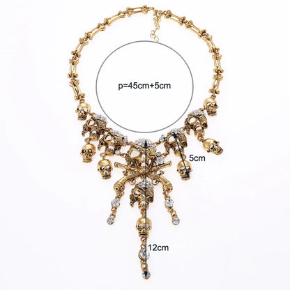 Retro Rhinestone Goth Punk Necklace