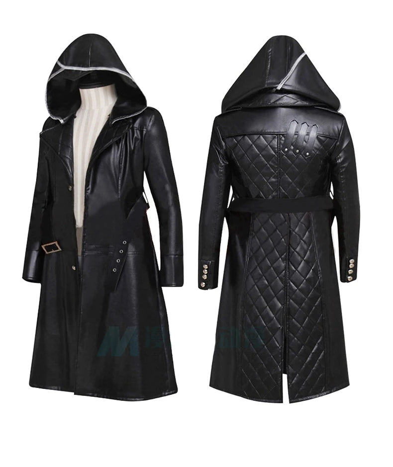 Black Leather Coat Hidden Blade costume